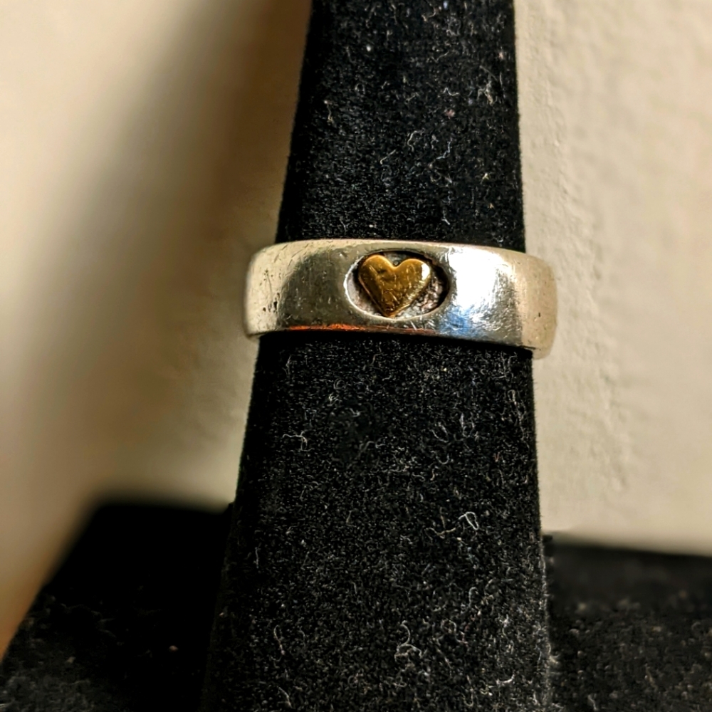 Artisan 14k Gold and Sterling Silver Band